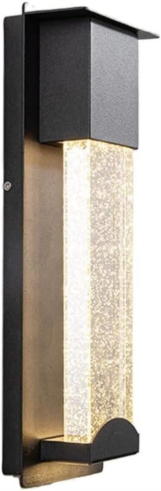 Applique extérieure LED 11W luminaire de façade noir verre cristal induction