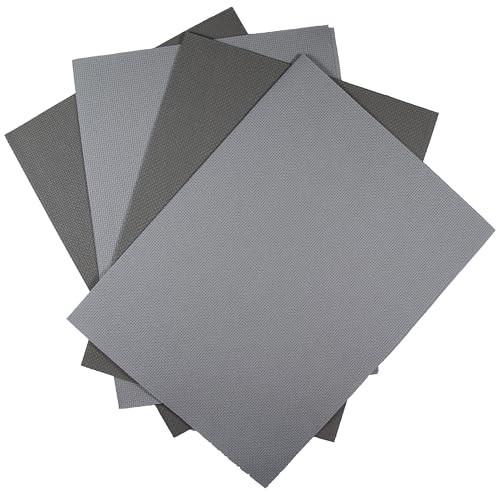 Image of KCS 4 pc of 12 inch x 18 inch(30cmx45cm) 14CT Counted Cotton Aida Cloth Cross Stitch Fabric (Light Grey+Medium Grey)