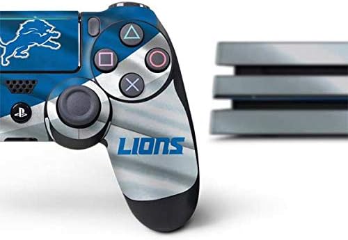 Skinit Decal Gaming Skin Compatible with PS4 Pro Console and Controller Bundle - Officially Licensed NFL Detroit Lions Design