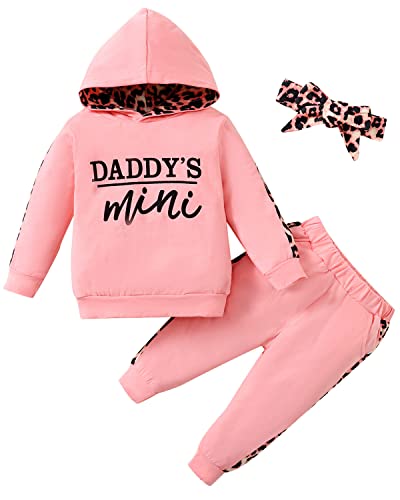 Image of Newborn Baby Girl Clothes Outfits Infant Hoodie Sweatshirt Pants Headband Toddler Girl Clothing Set