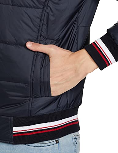 Image of Qube By Fort Collins Men's nylon Standard Length Regular Fit Quilted Bomber Jacket - Winter Warm, Insulated, Ribbed Cuffs, and Stylish Design