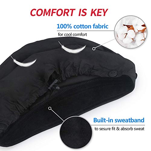 Image of ABAMERICA Bouffant Caps with Button and Sweatband, Adjustable Scrub Caps for Women Men, One Size Multi Color