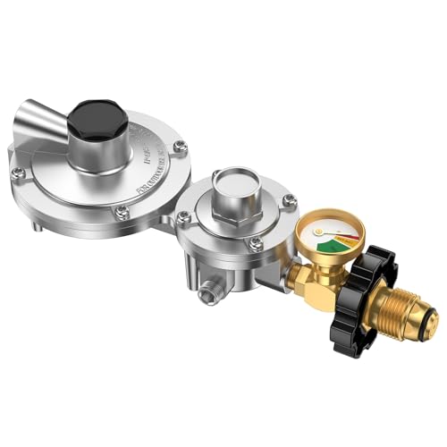 Alloxity 2-Stage Propane Regulator with Gauge, 3/8" NPT, CSA