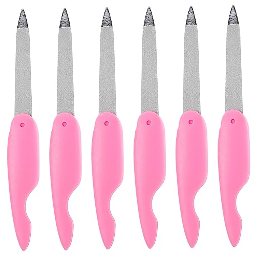 MERRYHAPY 12個 折りたたみ爪やすり ネイルストリップ つま先 爪切りファイル 小さな爪バッファー nail polish nail gel の爪やすり ペディキュアツール ピンク