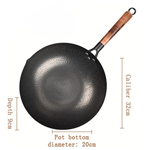 Wok chino de hierro fundido con tapa de madera miniatura 7