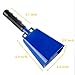 Musfunny Steel Cowbells with Handle Cheering Cow Bell Loud Noise Makers for Sporting Events, Football Games, School Bell, Farm Hand Percussion Musical Instruments (10 inch Blue)