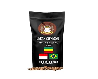 Revocup Decaf Espresso Whole Bean Coffee 12oz | Rich, Bold & Smooth | Low Acidity Gourmet Decaffeinated Espresso with Chocolate, Caramel & Fruit Notes | No Flavor Loss, 100% Arabica