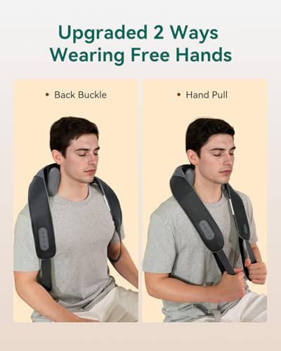 Image of Snailax Cordless Neck Shoulder Massager with Soothing Heat, 2026 Upgraded 4D Deep Tissue Kneading, Shiatsu Massager Pillow for Neck, Traps, Back, Wearable Hand-Free Straps, Gifts for Men Women Mom Dad