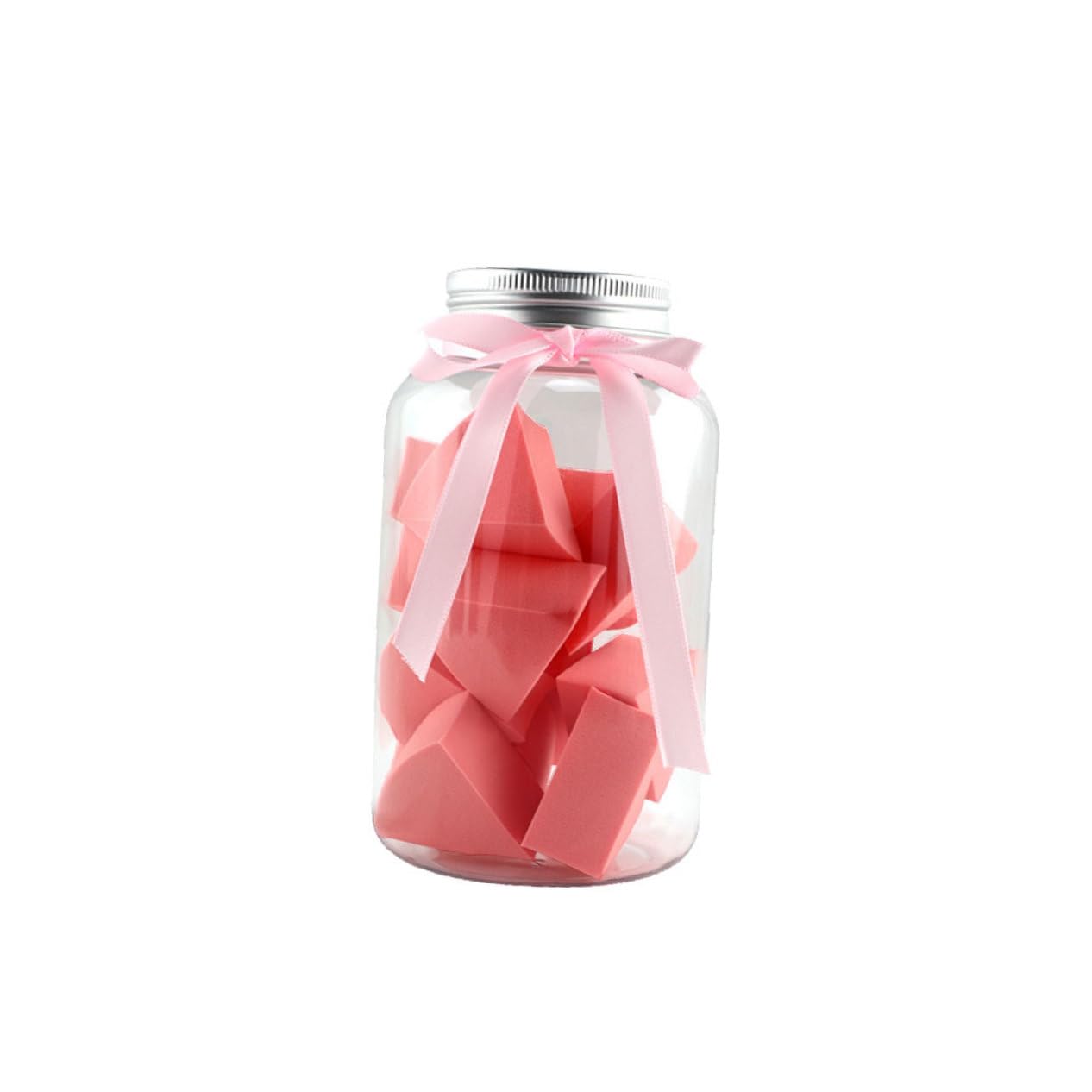 FRCOLOR 3pezzi Spugnetta Triangolare Per Fondotinta Puff Cosmetico Per Applicazione Di Polveri Confezione Per Uso Professionale e Domestico Colore Rosa Con Nastro