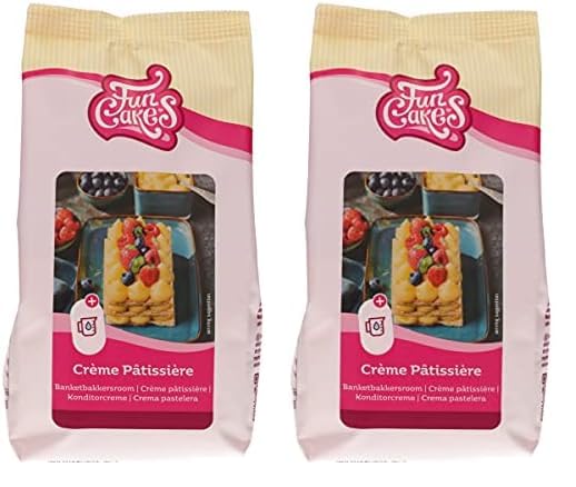 FunCakes Preparado para Crema Pastelera, Fácil de Usar, Deliciosa Crema Pastelera para Rellenar Tartas, Cupcakes y Otras Delicias, Solo Añade Agua, Halal. 500 G. 500 g (Paquete de 2)