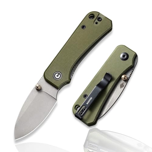 CIVIVI Baby Banter Pocket Knife, 2.34" Blade, Titanium Thumb Stud, Green C19068S-5