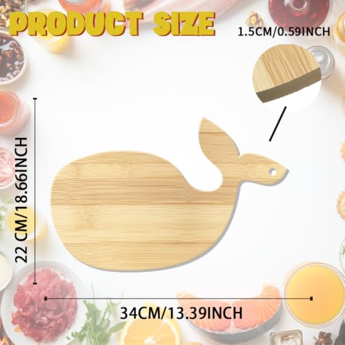 Tabla de Cortar y Servir en Bambú con Diseño de Ballena miniatura 2