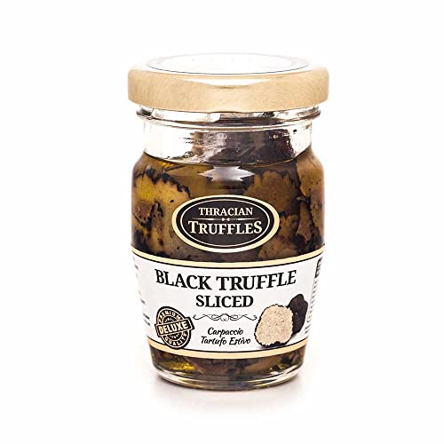 Carpaccio Tartufo Gourmet à la Truffe d'Été Noire 70% Tuber Aestivum Conservée à l'Olive Extra Vierge Truffes noires pelures (60g)