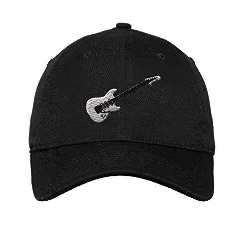 Speedy Pros Soft Baseball Cap Electric Guitar White Embroidery Dance & Music General Twill Cotton Dad Hats For Men Women Buckle Closure Black Design Only #TOP25