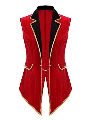iEFiEL Damen Blazer Jäckchen Kurz Samt Jacket Cosplay Zirkus Kostüm...