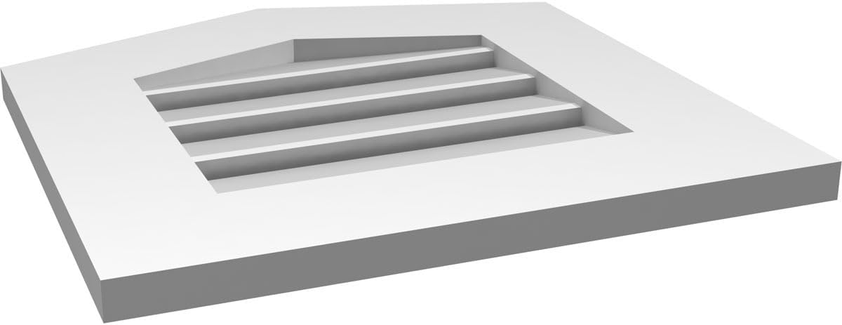 GVSPE18X1801SF-04 Peaked Top Standard Frame, Primed Tan Signature Series Surface Mount Gable Vents, 18-in. W x 18-in. H