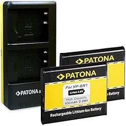 Cargador Bateria Sony Np Bn1 PATONA Cargador Doble con 2X Batería NP-BN1 Compatible con Sony Cyber-Shot DSC T99 TX100V W830 WX220 QX100