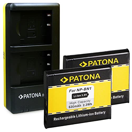 PATONA Cargador Doble con 2X Batería NP-BN1 Compatible con Sony