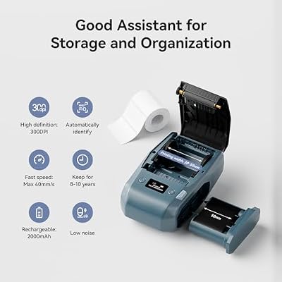 NIIMBOT M2 Thermal Transfer 2Inch Bluetooth Label Maker with White Cable Label Tape for Office Small Business School Home Cable Storage, Compatible with Phones & PC