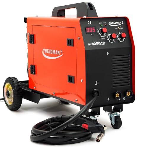 Weldman™ MICRO MIG 200 MIG/MAG Poste à souder inverter 200 A Machine à souder 3 en 1 Flux MMA Rouge