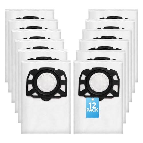 Leavans 12 Stück KFI 357 Staubsaugerbeutel für Kärcher WD2 Plus/WD 3/KWD1/KWD2/KWD3/MV3/WD3.200-WD3.800M/SE4001/SE4002 Staubsauger,für Nass-/Trockensauger mit Kunststoffdeckscheibe,2.863-314.0