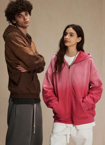 Acid Wash Mens Zip up Hoodies Vintage Womens Hooded Sweatshirt with Pockets Unisex Tops3