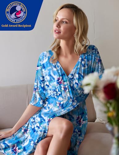 image for Ekouaer 3 in 1 Labor/Delivery/Hospital Gown Maternity Dress Nursing Ni