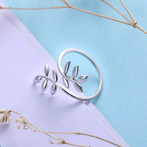 Leaf Ring For Women S925 Sterling Silver Adjustable Wrap Open Rings #TOP2