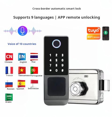 Waterproof Outdoor Gate Smart Rim Door Lock WiFi Fingerprint Lock Support Password IC Card Key Wiring Digital Gate Access Control for Tuya - Image 5