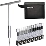 BAKESHU 13-teiliges T-Griff-Inbusschlüsselset, metrisches H1.5-10 mm Sechskantschlüsselset. S2-Sechskantbits für Möbelmontage, Fahrrad, Motorrad, mechanische Wartung, Reparaturen im Haushalt
