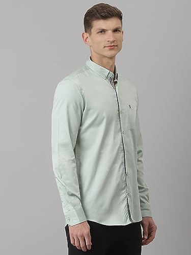 Image of Thomas Scott Men's | Solid | Full Sleeve | Regular Fit | Cotton Blend | Button Down | Single Pocket | Casual Shirt