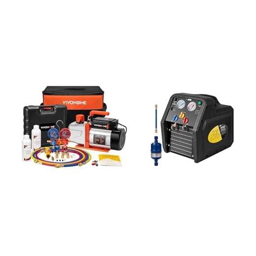 VIVOHOME Vacuum Pump and Gauge Set