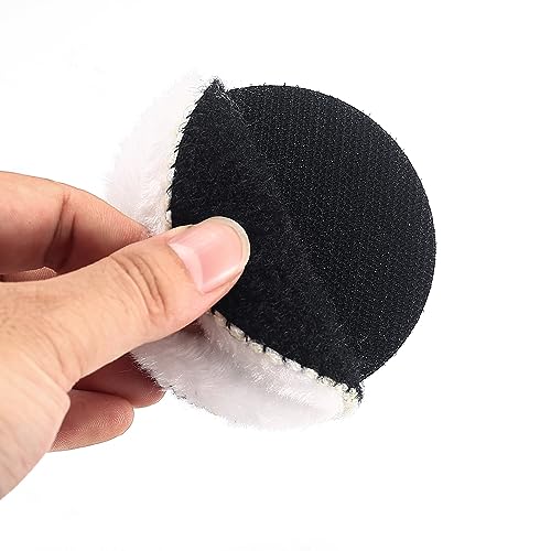 Image of Wool Polishing Buffing Pads, 9 Pcs 4 Inch Car Polishing Buffing Wheel with Hook and Loop Back for Drill Buffer Attachment, Car Buffer Polisher Kit for Car Polishing, Waxing, & Compound Cutting