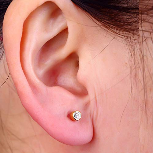 2Pcs Ear Piercing Kit Automatic And Painless Ear Nail Gun Disposable Aseptic Household Ear Piercing Gun Portable Ear Piercing Gun Group Ear Piercing Tools (4Mm, Golden) #TOP4