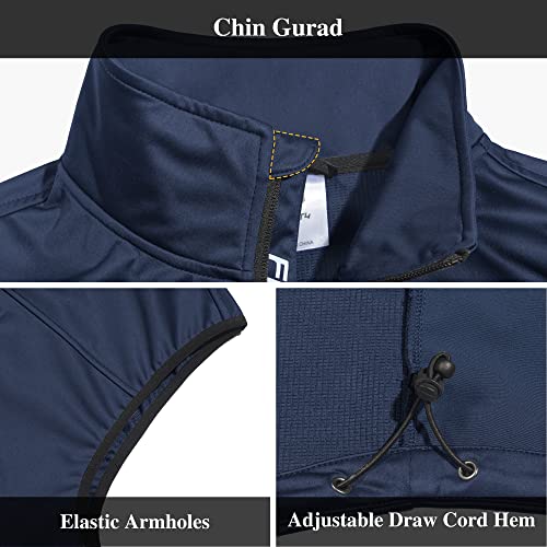 Fitst4 Men's Golf Vest 7 Pockects Lightweight Reflective Softshell Vest Windproof Outerwear Sleeveless Jacket For Running Hiking Walking Travel Sports Navy Xxxl #TOP3