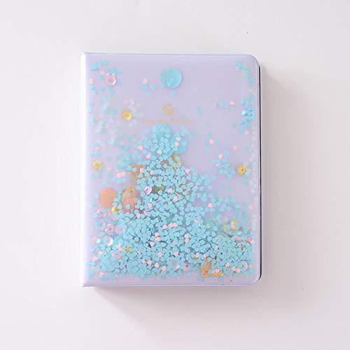 Mini album photo bleu sable mouvant et perles, cadeau idéal pour création et DIY