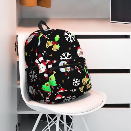 Sac à dos noir polyvalent Merry Christmas pour voyage et quotidien