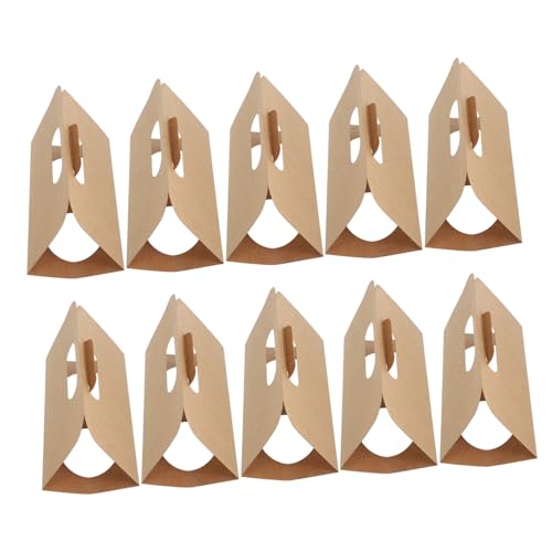 DECHOUS 10pcs Disposable Drink Carrier with Handle Paperboard Double Hole Cup Holder for Hot Cold Beverages for Takeaway Milk Tea and Food Services