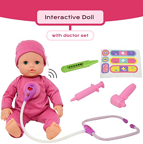 The New York Doll Collection B306-B308 Interactive 16 Inch Baby Doll Toy Doctor Kit thumb #1