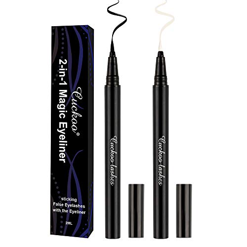 Magic Eyeliner Self Adhesive Eyeliner Waterproof Black Clear Eye Liner Glue Eyeliner Magnetic Eyeliner (Black - Transparent)