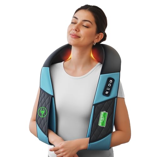 Image of COMFIER Cordless Neck Massager with Heat, Deep Kneading 3D Shoulder Massage for Tired Muscles, FSA Eligible, Lightweight Portable for Home Travel, Father Day Gift