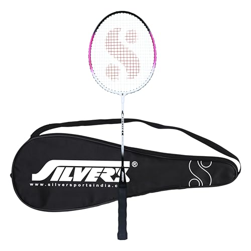 Silver's Aluminium Stricker Badminton Racket with Full Cover(Pink/Black)