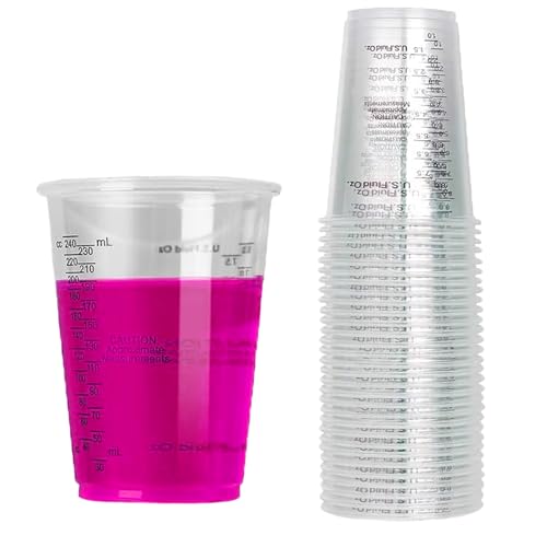Epoxidharz Mischbecher, 30 Stück Rührbecher mit Skala, 240 ml Lackmischbecher, Farbe Rührbecher, Messbecher aus Plastik, Zum Mischen von Flüssigkeiten (Wiederverwendbar)