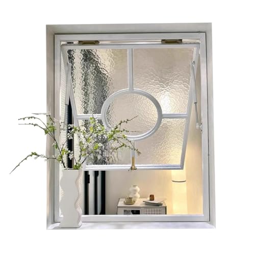 pujindu Ventanas de aluminio de montaje empotrado, ventanas de cobertizo colgantes individuales, ventanas deslizantes abiertas con asas para baño (80 x 35 cm)
