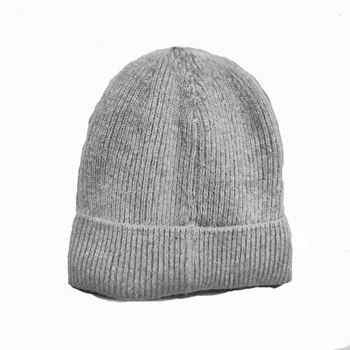 Bonnet en laine doublé polaire chaude pour affronter l'hiver gris M