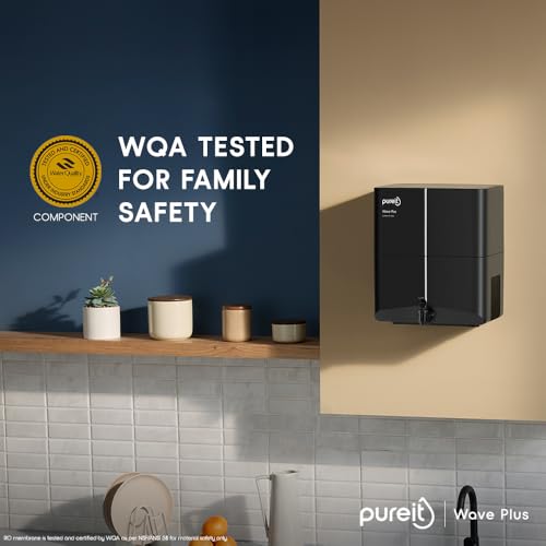 Pureit Wave Plus RO Purifier + Mineral + UV (Black) | Water Purifier for Home | Up to 45% Water Savings | Suitable for Borewell/Tanker/Municipal Supply | Wall Mountable | 7L Storage view 2