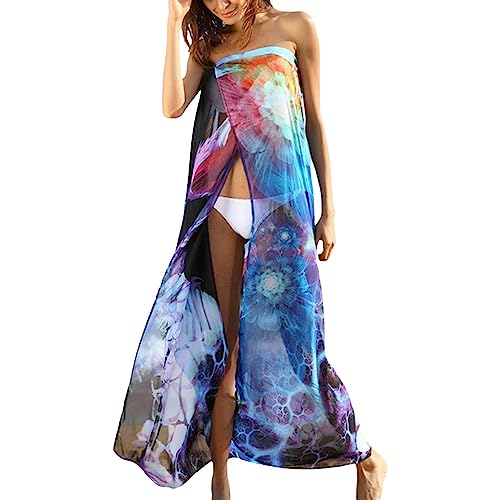 Weibliches-Strandkleid-Tie-Dyed-Aermelloses-Traegerloses-Langes-Kleid-Bikini-Cover-Ups-fuer-Sommer-SchwarzGelb-Beachwear-Biquini
