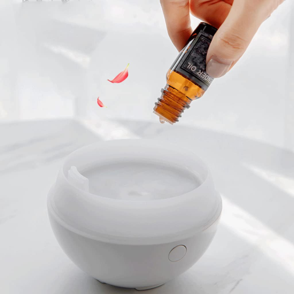 Habiba Luftbefeuchter Mini-Diffusor für ätherische Öle，100 ml Ultraschall-Raumduft-Aromatherapie-Diffusor，Kühlnebel-Luftbefeuchter mit 7 Farb-LED-Leuchten Still