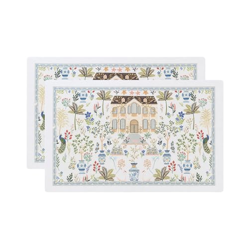 Image of YELONA Leather Dining Table Placemats Set of 2 - Waterproof, Heat Resistant, Anti-Slip, Easy to Clean Table Mats for Dining Table, Kitchen & Home Decor (Off White, 40 x 30 cm)