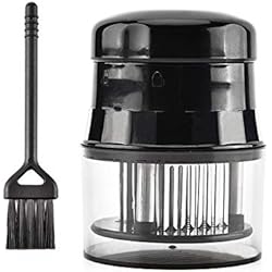 Ablandador Automatico Amison - ablandador de carne, 56 hojas de aguja de acero inoxidable ultra afiladas para ablandar filetes, carne de res con cepillo de limpieza, accesorios de cocina duraderos